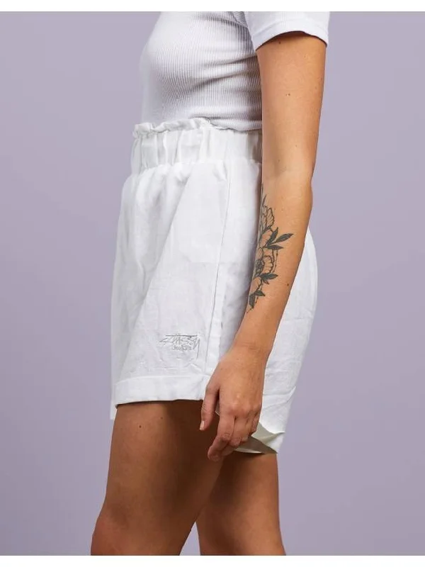 Shoreline Linen Beach Shorts White