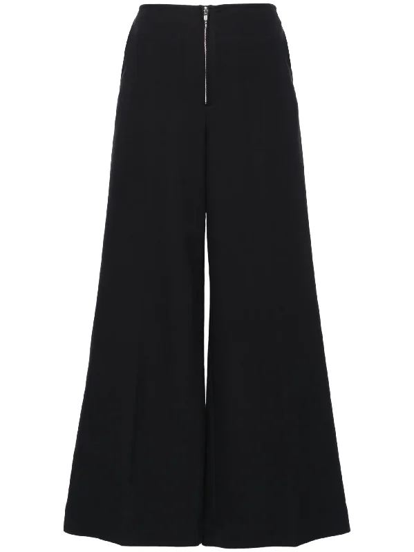 Zip-Front Wide Trousers