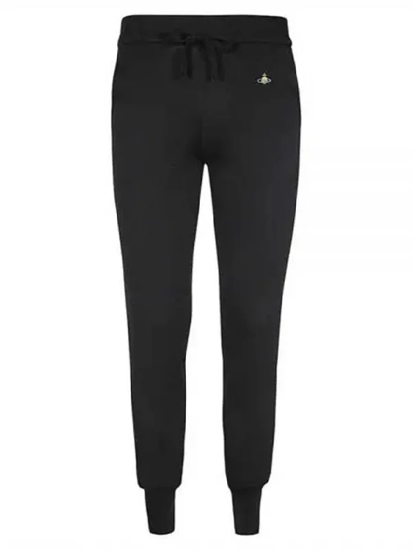 Embroidered Logo Knit Track Pants Black