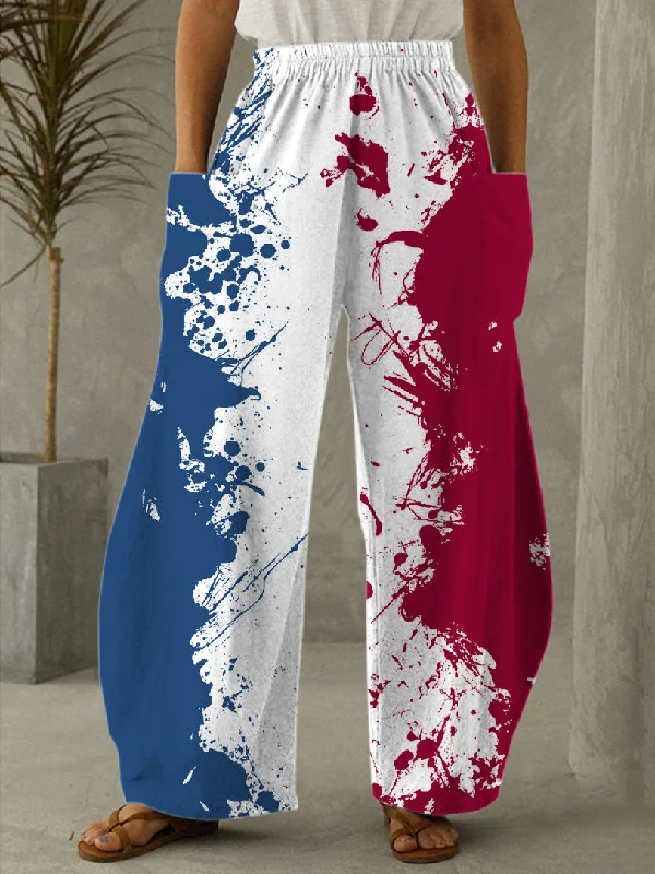 Women's Colorblock Tie Dye Print Casual Pants