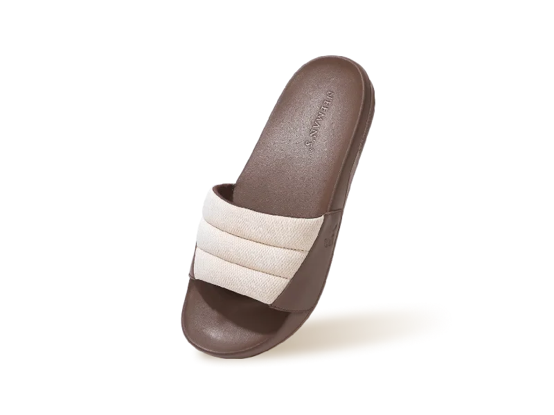 Squooshy Slides for Women : Ivory-Brown