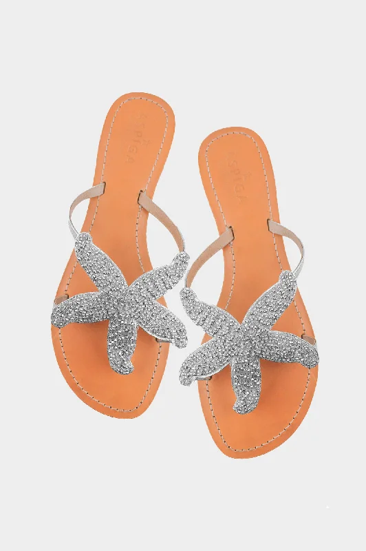 Starfish Leather Sandals | Silver