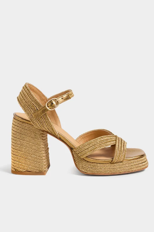 Valle Platform High Heels | Gold