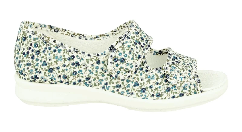 Beige/Blue Floral / 8 / 2V (2E - 4E)