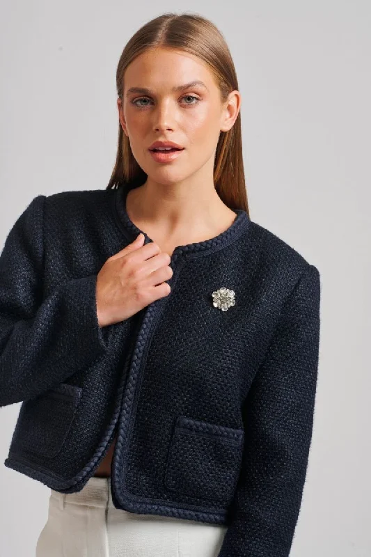 The Audrey Boucle Jacket - French Navy