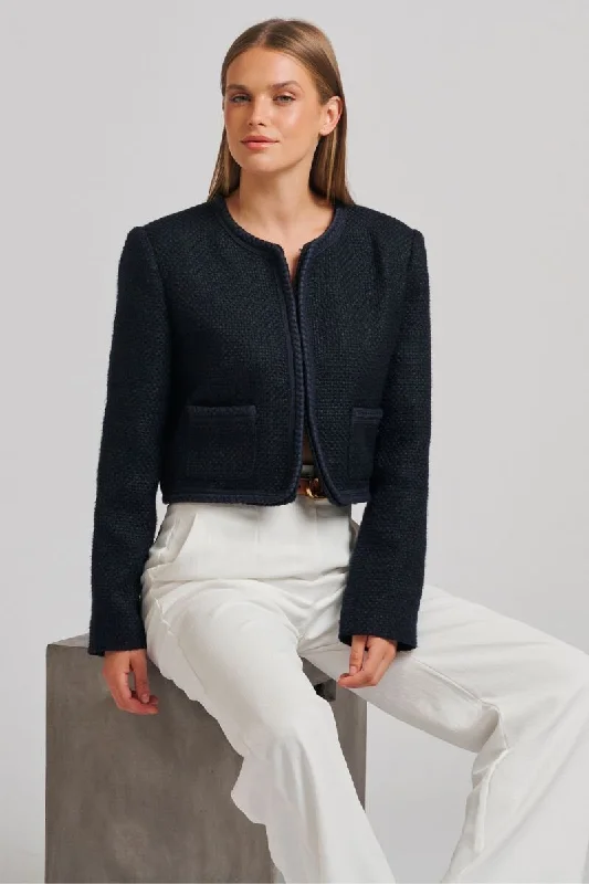 The Audrey Boucle Jacket - French Navy